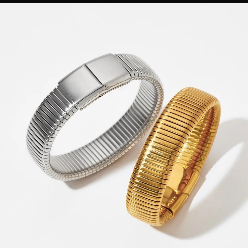 Elegant Silver and Gold Men's Bracelet Set